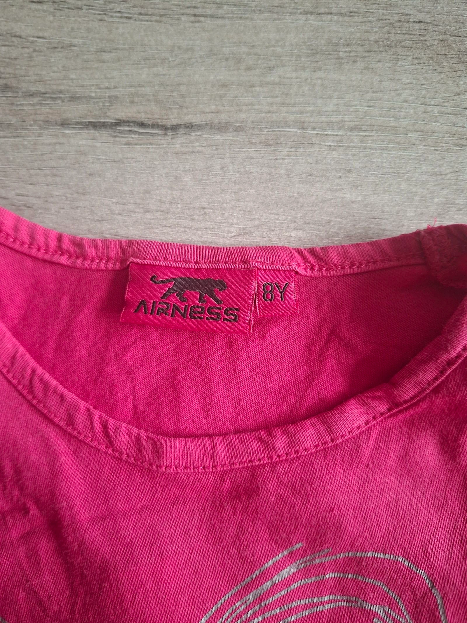 🌷F3-29🌷T-shirt fille Airness – Cœur "Love Airness" – Rose – Taille 8 ans🌷 – photo 3